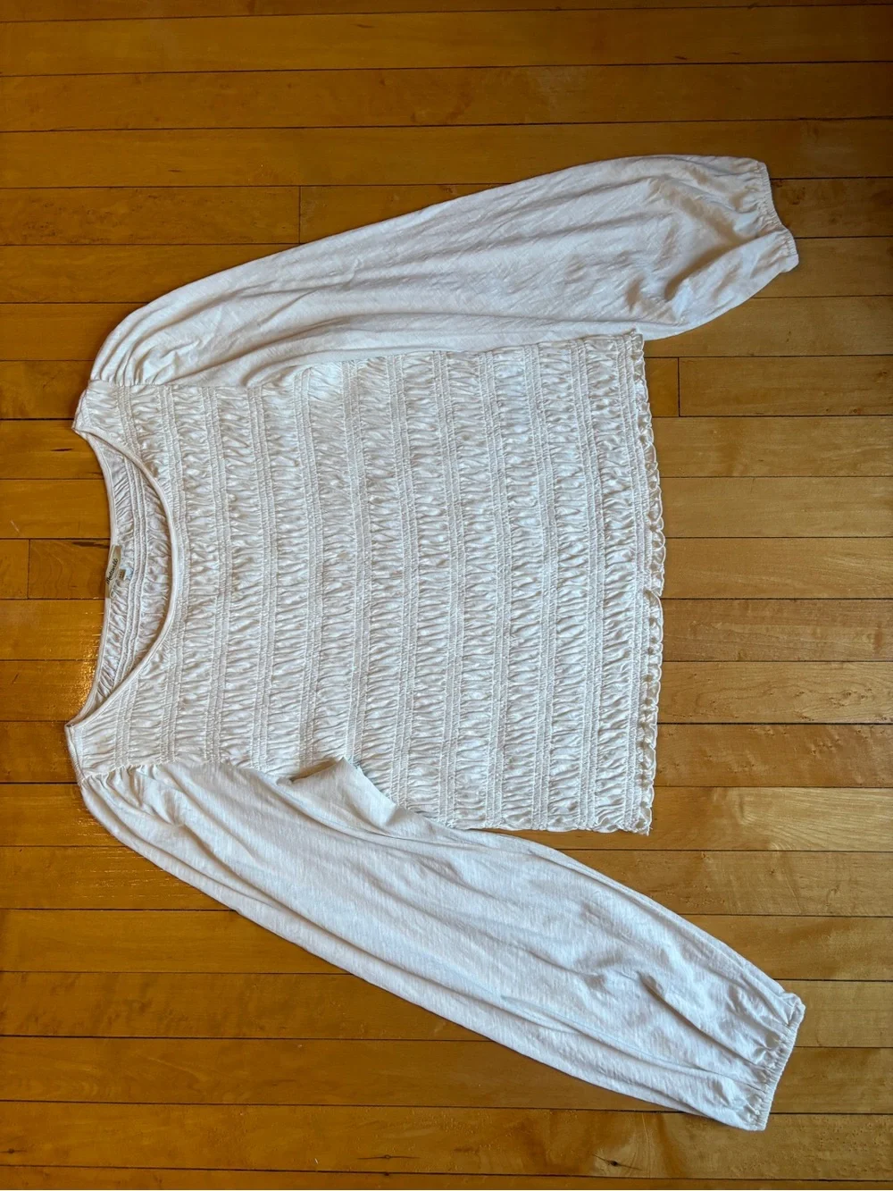 EUC Madewell Smocked Boatneck Top | Vintage Ivory, 100% Cotton, Women’s Plus XXL